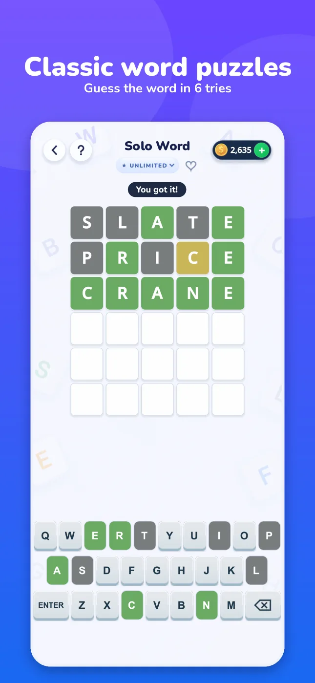Solo Word puzzle